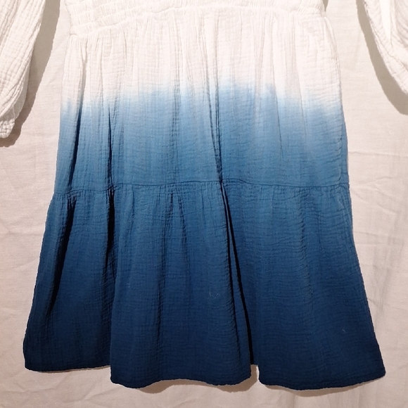 Boho Cotton Midi Dress, Blue Green Ombre, Universal, Sz 10, NWOT - Picture 6 of 13